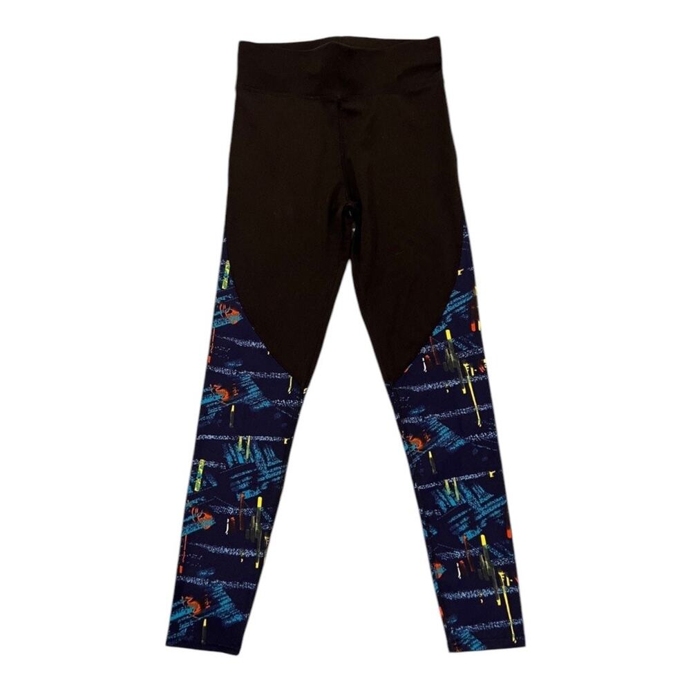 POP Fit Black Abstract Print Athletic Leggings